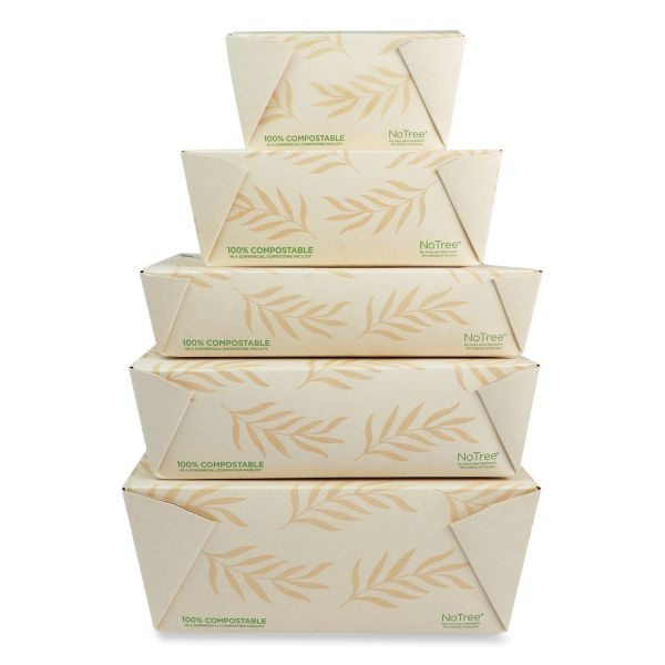 World Centric No Tree Folded Takeout Containers, 65 Oz, 6.25 X 8.7 X 2.5,  Natural, Sugarcane, 200/Carton