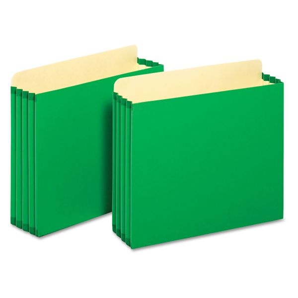 Pendaflex File Cabinet Pockets, 3.5" Expansion, Letter Size, Green, 10/Box