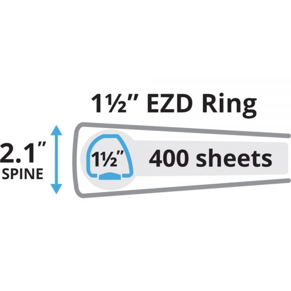 Avery Durable 3-Ring View Binder W/Nonlocking Ezd Rings, 1 1/2" Capacity, White
