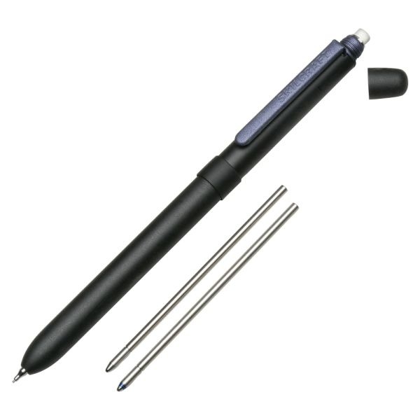 Skilcraft B3 Aviator Multifunction Pen, Medium Point, 0.6 Mm, Black Barrel, Black/Blue Ink