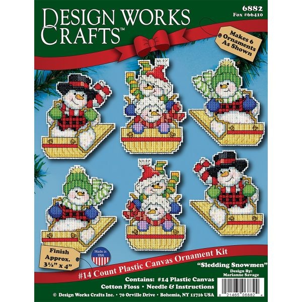 Design Works Plastic Canvas Ornament Kit 3.5"X4" Set Of 6