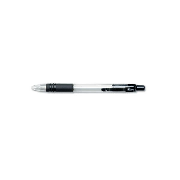 Zebra Z-Grip Mechanical Pencil, 0.5 Mm, Hb (#2), Black Lead, Clear/Black Barrel, Dozen