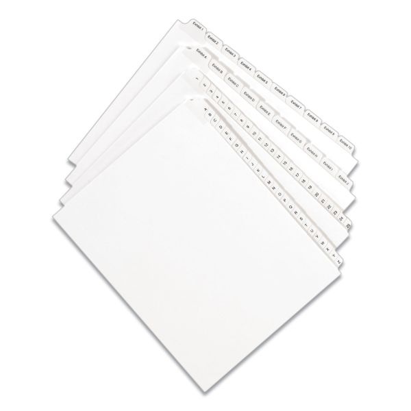 Avery Preprinted Legal Exhibit Side Tab Index Dividers, Allstate Style, 10-Tab, 29, 11 X 8.5, White, 25/Pack