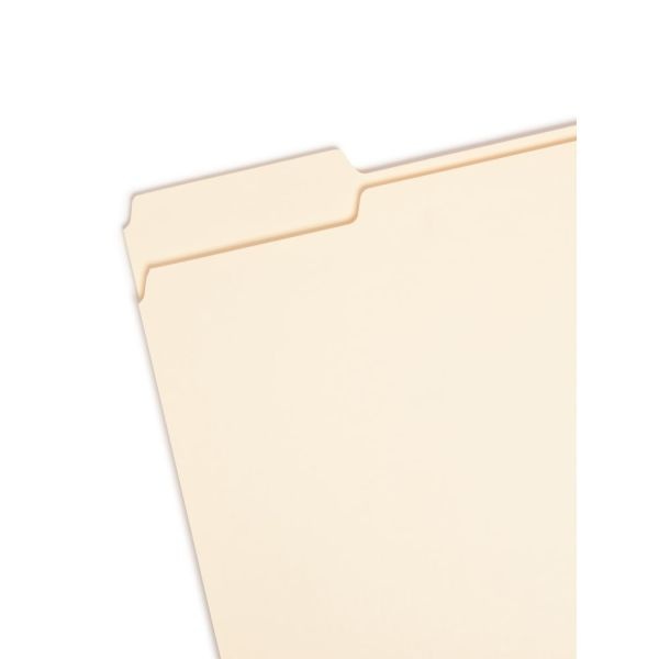 Smead Selected Tab Position Manila File Folders, Letter Size, 1/3 Cut, Position 1, Pack Of 100
