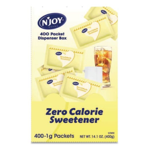 N'joy Yellow Sucralose Zero Calorie Sweetener Packets, 0.04 oz Packet, 400 Packets/Box