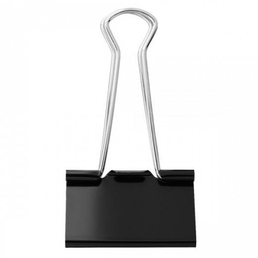 Heavy-Duty Binder Clips, Large, 2" Wide, 1" Capacity, Black, Box Of 48