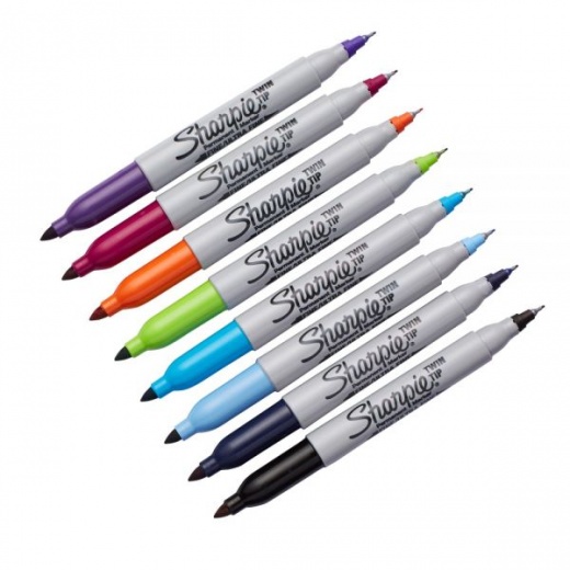 Sharpie Neon Permanent Markers Fine Point Assorted Colors Pack Of