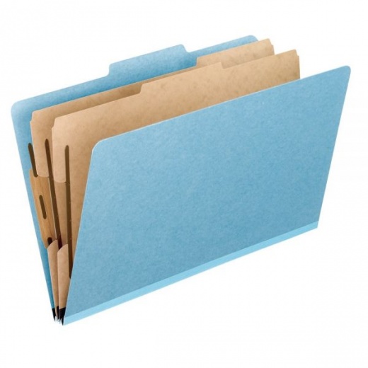Pendaflex Pressboard Classification Folders, 8.5 x 11, Letter Size, Sky Blue, Box of 10