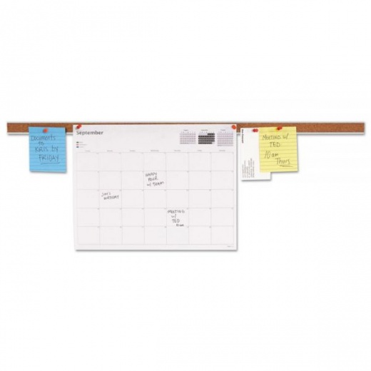 Universal Cork Bulletin Bar, 24 X 1, Brown Surface, Silver Aluminum Frame