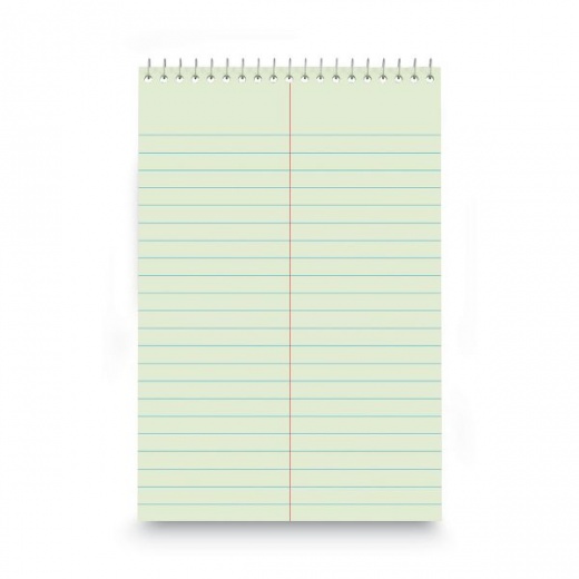 Universal Steno Pads, Gregg Rule, Red Cover, 80 Green-Tint 6 X 9 Sheets