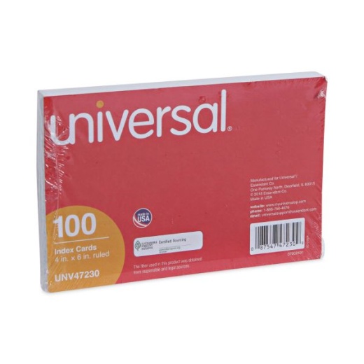 Ruled Index Cards 10PKS/100EA 3x5 White