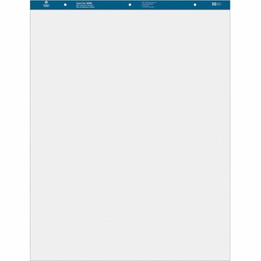 Business Source Standard Easel Pad - 50 Sheets, Plain, 15 Lb Basis Weight, 27" x 34"