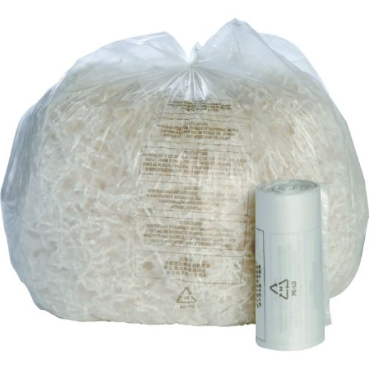 Skilcraft Shredder Bags, 24" x 26", 10 Gallons, Clear, 50 Bags Per Roll, Set Of 2 Rolls