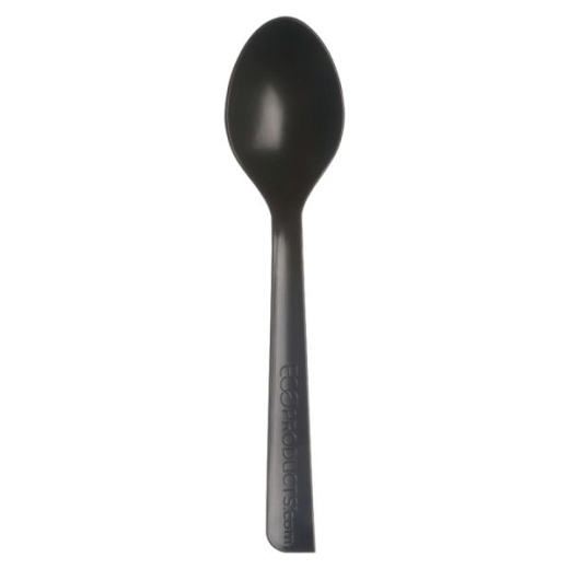 Eco-Products 100% Recycled Polystyrene Cutlery, Spoons, Black, Box Of 1000