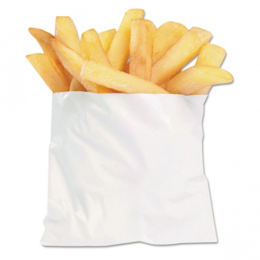 Bagcraft French Fry Bags - 4.5" x 2" x 3.5", White, 2,000/Carton