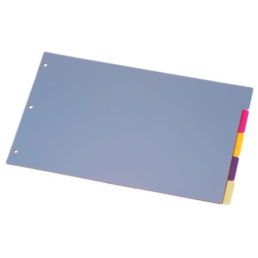 Cardinal 11" x 17" Tabloid Indexes, Assorted Colors, Pack Of 5