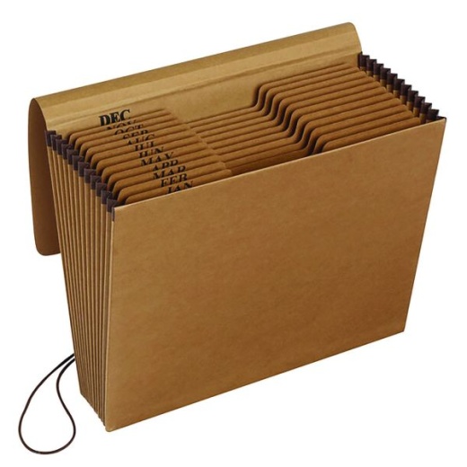 Pendaflex Kraft Indexed Expanding File, 12 Sections, Elastic Cord Closure, 1/12-Cut Tabs, Letter Size, Brown