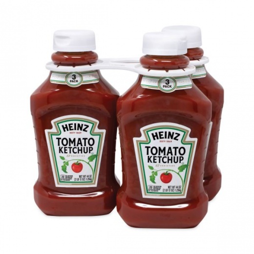 Heinz Tomato Ketchup Squeeze Bottle, 44 Oz Bottle, 3/Pack