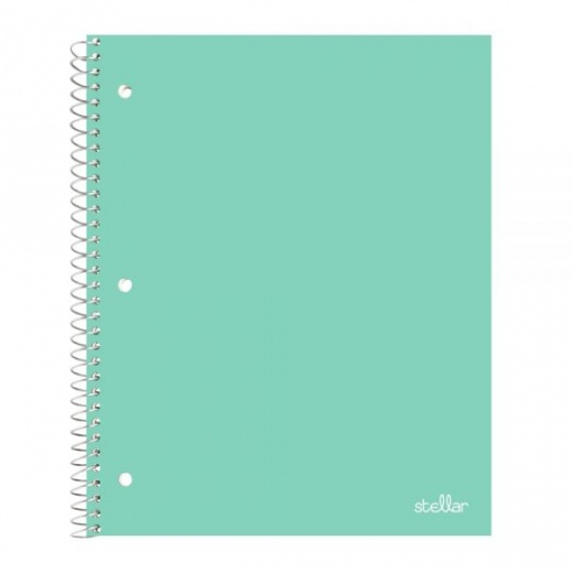 Stellar Poly Notebook, 8" x 10-1/2", 1 Subject, Wide Ruled, 100 Sheets, Mint
