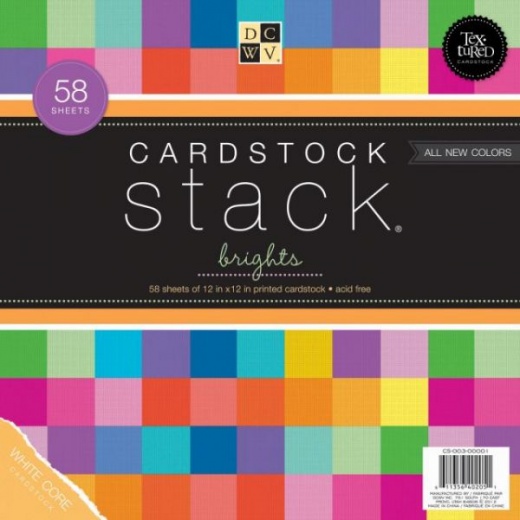 Dcwv Cardstock Stack Double-Sided 12x12 58/Pkg Textured, White Core