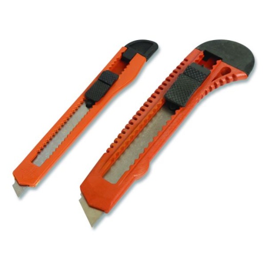 Great Neck Snap-Off Utility Knife Set, 9 Mm Knife, 18 Mm Knife, Orange/Black