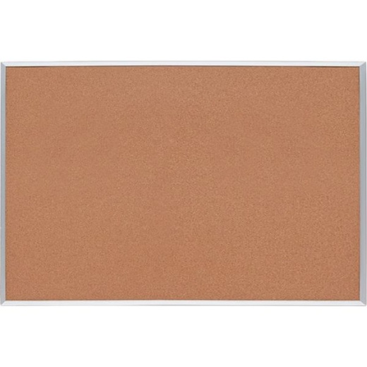 Lorell Basic Cork Board, 48" x 36", Aluminum Frame with Brown Finish