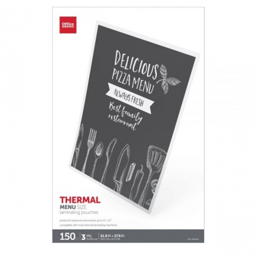 Laminating Pouches, Menu Size, 3 Mil, 11-1/2" X 17-1/2", Pack Of 150 Pouches