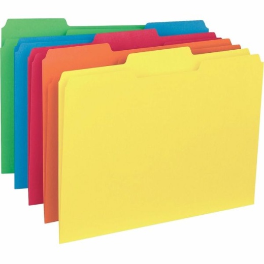 Business Source 1/3-Cut Colored Interior File Folders - Perfect for Office Organization