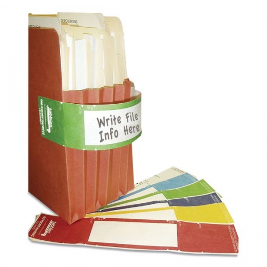 Tabbies File Pocket Handles - Green/White, 9.63 x 2, 4/Sheet, 12 Sheets/Pack