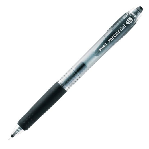 Pilot Precise Begreen Gel Retractable Rollerball Pens, Fine Point, 0.7 Mm, 83% Recycled, Black Translucent Barrel, Black Ink, Pack Of 12
