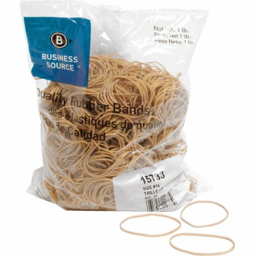 Business Source Quality Rubber Bands - Size #16 - 2.5" Length X 0.1" Width - Sustainable