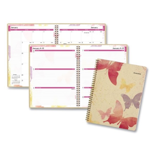 At-A-Glance Watercolors Weekly/Monthly Planner, Butterflies Artwork, 11 x 8.5, Multicolor Cover, 12-Month (Jan to Dec): 2025