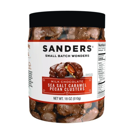 Sanders Small Batch Wonders Sea Salt Caramel Pecan Clusters, 18 Oz Tub