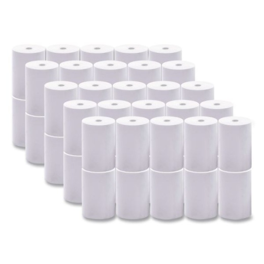 Iconex Direct Thermal Printing Paper Rolls, 0.45" Core, 2.25" X 85 Ft, White, 50/Carton