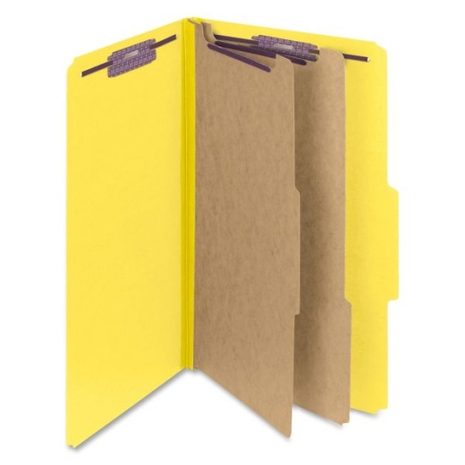 Smead Classification Folders with Safeshield Fasteners - Legal Size, Yellow, Box of 10