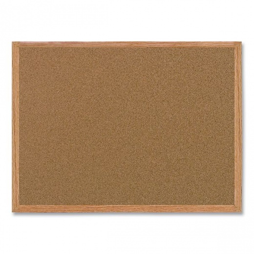 MasterVision Value Cork Bulletin Board with Oak Frame, 24 x 36, Brown Surface, Oak Frame
