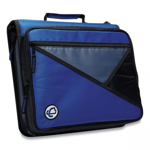 Case It Universal Zipper Binder - 3 Rings, 2 Capacity, 11 X 8.5, Blue/Gray Accents