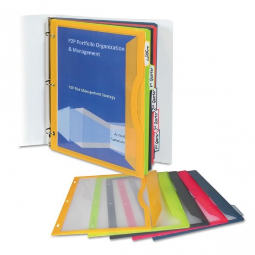 C-Line Binder Pocket With Write-On Index Tabs