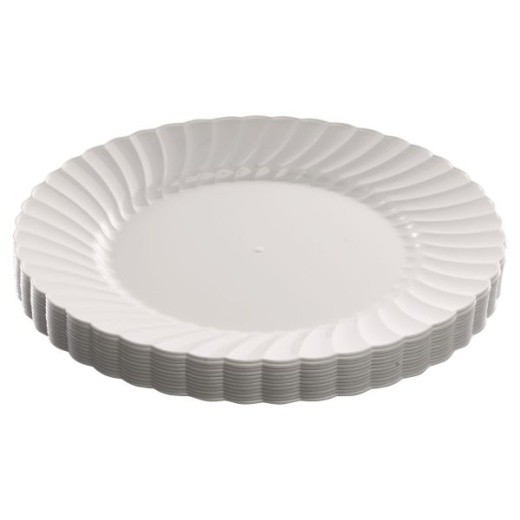 Wna Classicware Plastic Dinnerware Plates, 9" Dia, White, 12/Pack
