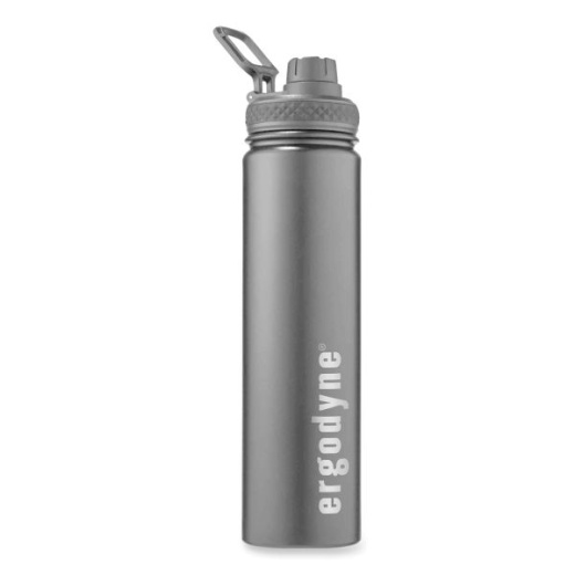 Ergodyne Chill-Its 5152 Insulated Stainless Steel Water Bottle, 25 Oz, Black