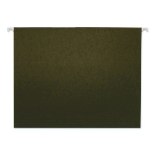 Universal Hanging File Folders, Letter Size, 1/3-Cut Tabs, Standard Green, 25/Box