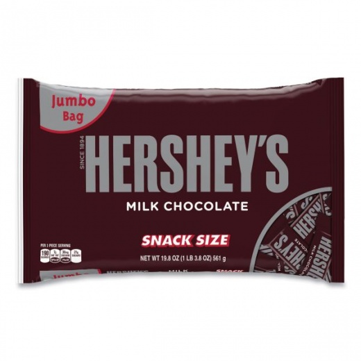 HERSHEY'S Milk Chocolate Snack Size Bars, 19.8 Oz Bag