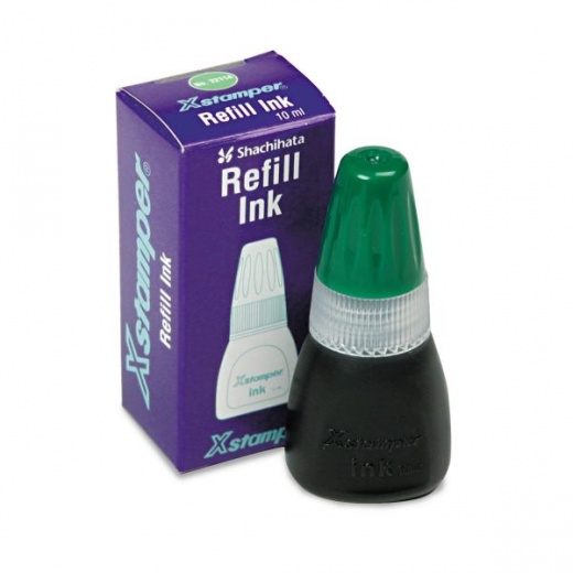 Xstamper Refill Ink for Xstamper Stamps, 10 mL Bottle, Green