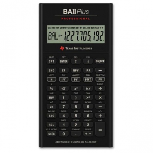 Texas Instruments Baiiplus Pro Financial Calculator, 10-Digit Lcd