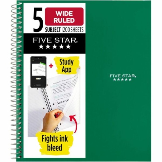 Five Star Five-Subject Notebook