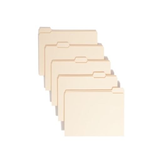 Smead Reinforced Tab Manila File Folders, Letter Size, 1/5 Cut, Pack Of 100
