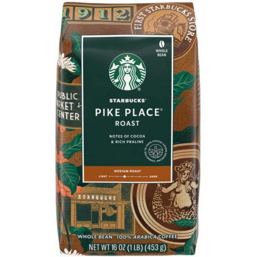 Starbucks Pike Place Roast Whole Bean Coffee
