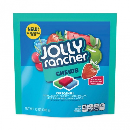 Jolly Rancher Chews Candy - Assorted Flavors, 13 Oz Pouches, 4/Carton