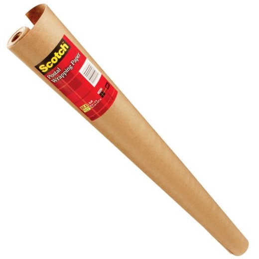 Scotch Kraft Postal Wrap, #60, 30" x 15', Brown