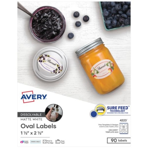 Avery Dissolvable Labels 4223
